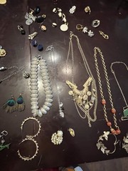 Untested Mixed Jewelry Lot, Vintage, Earrings, Necklaces, Rings, Cufflinks, More