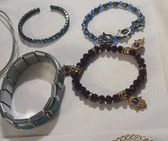 Vintage Colorful Blues, Greens, Etc. Necklace & Bracelet Lot Jewelry 22 Items