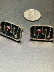 Vintage 1960s Brutalist Cufflinks Gold TOne Heavy Textured Nugget MCM