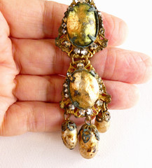 Vintage Miriam Haskell SINGLE EARRING Baroque Pearls Drop Dangle Tarnished READ