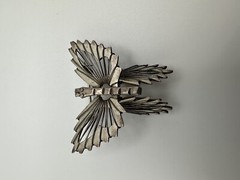 Vintage Sterling Silver Butterfly Brooch 4 x 4.5 cm BB9