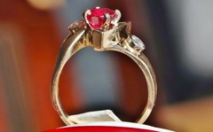 14k yellow gold 1.80ct natural diamond sz 9 ring ruby vintage heated 8.7g N2973L