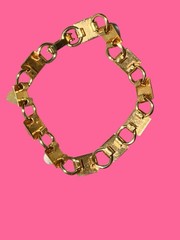 Vintage Gold-Tone Multi Gemstone Link Bracelet