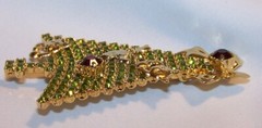 ANTHONY ATTRUIA Christmas Tree Pin Brooch-Cat Reindeer-Signed-Estate Jewelry