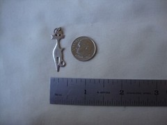 VINTAGE 1970-80s OPENWORK CAT SILHOUETTE STERLING SILVER STAMP 925 PENDANT