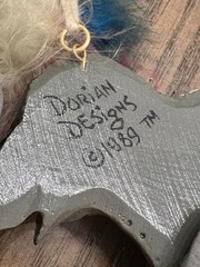 Vintage Dorian Designs 1989 Elephant Necklace RARE Colorful articulating SIGNED