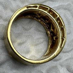 Vintage Gold Plated Teardrop-Shaped Inlays Multicolored Enamel Rhinestone Ring