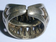 BERNSTEN HUGHES- NORWAY STERLING MID CENTURY MODERNIST RING- SIZE 6- ADJUSTABLE!