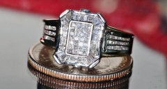 14k multi tone gold size 7 ring 1.25ct diamond invisible set handmade 7.1gr N10
