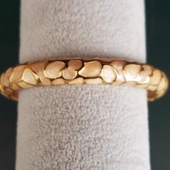 Vtg JOAN RIVERS Hinged Bangle Cream and Copper Enamel Mosiac Gold Tone Signed