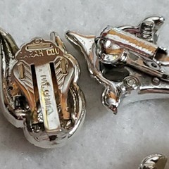 Vintage Clip On Earrings AB Rhinestone Pearl Sarah Cov Unsigned 6 Pair
