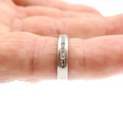 PT950 Platinum 1/4ct Natural Diamond Brush Finished Band Ring Size 6.5
