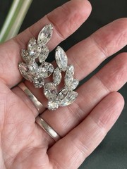 Vintage Signed Weiss Clear Rhinestone Clip-on Earrings