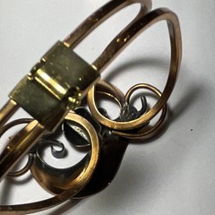 Bell Trading Post Vintage Solid Copper Leaf Wreath Brooch & Clip Earrings Set