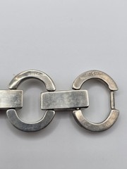 Vtg Sterling Silver 925 Taxco Mexico Modernist Circle Link Bracelet 6.75″ 30g