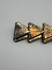 Jw1 Vintage Silver Metal Geometric Triangles Art Deco Statement Brooch/Pin D31