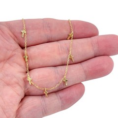 Vintage Gold-Tone Sterling Silver 925 Dangle Cross Chain Necklace 16″-18″