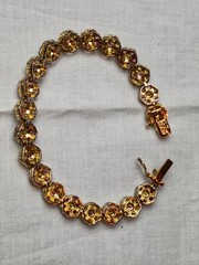 CINER Style Sterling Lilac and Lavender, Pink Topaz, Citrine Crystal Floral Link