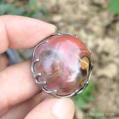 vintage ring agate fire blood stone rare antique gemstone indonesia dukun big