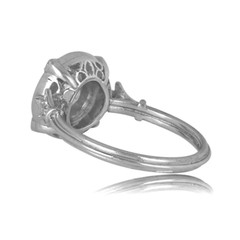 Art Deco Vintage Style Emerald Lab Created Diamond White Gold FN Engagement Ring