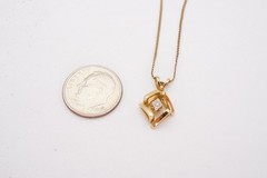Vintage Gold Filled Diamond Pendant Necklace 17.75″