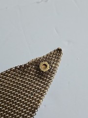 Vtg 1970’s 80s Gold Tone Mesh Cowl Bib Necklace Small