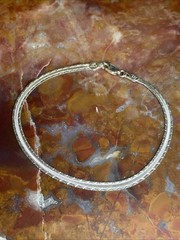 Vintage Italy Sterling Silver Textured Bracelet 7.25”