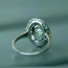 Art Deco Style Round Cut Lab Created Diamond 925 Silver Anniversary Gift Ring