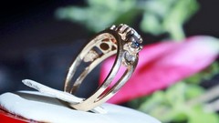 14k y/gold ring 0.80c treated multi gemstone mother’s sz 8.5 heart 4.30g N3009