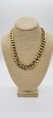 MONET Necklace Gold Tone Double Oval Link RARE Statement Runway Vintage 21 in