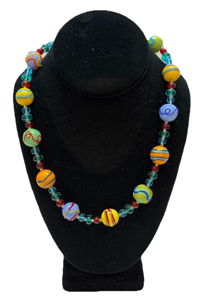 Dyadema Murano Glass Necklace Bronze 18kt Gold Plated Handcrafted New Tags