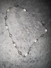 sterling silver necklace vintage 925 With Pearls.