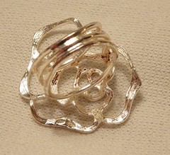 Large Sterling Silver Ring Free Form Vintage Size 6.5