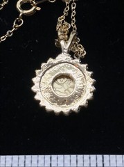 Vintage High End Fashion Jewlery Lady Liberty with Pave Crystals Accent Necklace