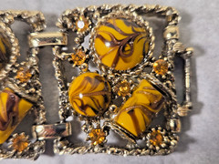 Vintage Mid Century SELRO/SELINI Costume Jewelry Set Bracelet & Earrings