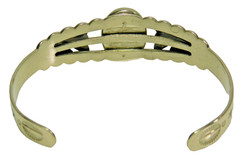 Vintage Bell Trading Post Nickel Silver Faux Turquoise Cuff Bracelet