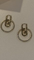 Fendine brooch earrings with its box measures 1.5 inches