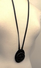 Gerda Lynggaard Monies Leather , Ebony Wood & Black Onyx Pendant Necklace