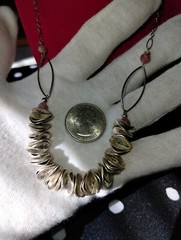 VTG Unique Artisan 33.35grm Necklace 24″ W/Rhodochrosite Faceted Gemstones