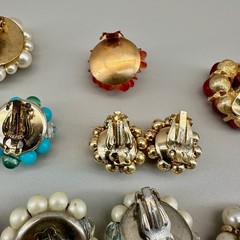 Vintage Cluster Clip On Earrings Lot Germany Hong Kong Japan 28 Pairs 14 Singles