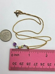 FAS Vintage Sterling Silver Vermeil 5mm Multi Gemstone Necklace 17.75″
