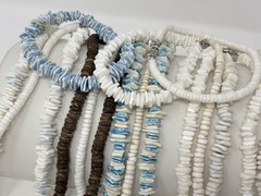 Vintage Y2K 90s Puka Shell Heishi Necklace Lot (10) Surfer Hawaiian Summer Beach