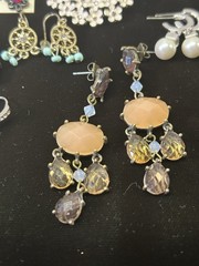 Vintage Pierced Earring Lot 10 Pairs Varied Styles Age Designs Bows Cameras Frog
