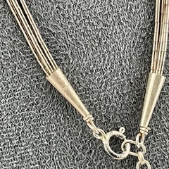 Vintage 925 Sterling Silver & Onyx Southwestern Lariat Necklace Liquid Silver