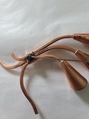 Vintage RENOIR Solid Copper Easter Calla Lily Pin Flowers Design Brooch Mid Cent