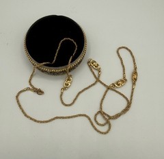 Christian Dior Vintage 36″ Gold Plated Necklace Twisted Braid Chain