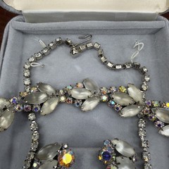 Juliana Vtg Rhinestone 3 piece set necklace bracelet earrings aurora borealis