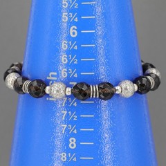Vintage Silpada Chunky Sterling Silver Smoky Quartz Bead Toggle Bracelet B1039