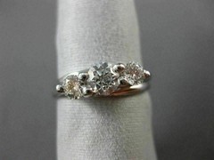 ESTATE .91CT DIAMOND 14KT WHITE GOLD 3D PAST PRESENT FUTURE TENSION RING #14161