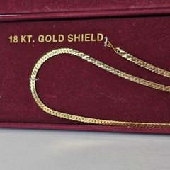 ESTATE Vintage Ferarri 18KT Gold Shield Chain & Bracelet Set in Original Box